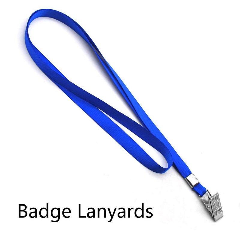 Beebel Blue Lanyards 100 Pack Nylon Flat Badge Lanyard Bulldog Clip for Id Badge Name Tag - Image 4